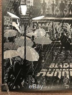 1982 Blade Runner Harrison Ford Movie Art Print Poster Mondo Raid71 BlackLight