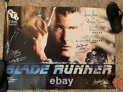 30x40 Blade Runner Autographed Cast Signed Movie Poster Harrison Ford Beckett