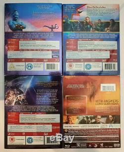 Aladdin+Avengers Endgame+Captain Marvel+Blade Runner 2049 3D+Blu-ray+Slip Covers