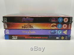 Aladdin+Avengers Endgame+Captain Marvel+Blade Runner 2049 3D+Blu-ray+Slip Covers