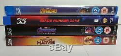 Avengers Endgame+Infinity War+Captain Marvel+Blade Runner 3D+Blu-Ray+Slip Covers