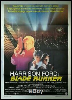 BLADE RUNNER 1982 Original Movie Poster 39x55 2Sh Italian RARE Scott Ford