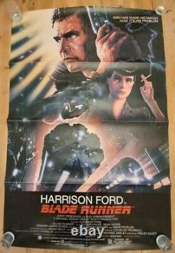 BLADE RUNNER 1sh'82 Ridley Scott sci-fi classic, art of Harrison Ford by Alvin