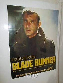 BLADE RUNNER Harrison Ford Schlitz Promotional Original Movie Poster 1982