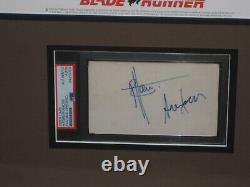 BLADE RUNNER framed index card display signed HARRISON FORD RUTGER HAUER PSA/DNA