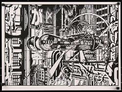 Blade Runner (BW Lineart) by Anville Screen Print Movie Art Poster