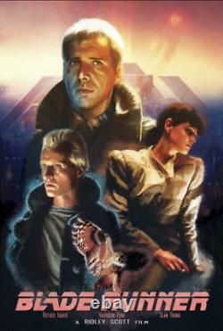 Blade Runner Deckard Rachael Roy Movie BLUE Poster Giclee Print Art 16x24 Mondo