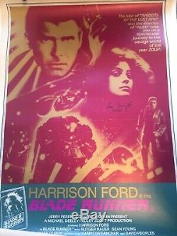 Blade Runner original movie Poster signed by Sean Young Rare Australian linenbac