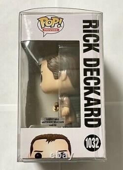 Funko POP! Movies Rick Deckard Autographed by Harrison Ford with Protective Cover