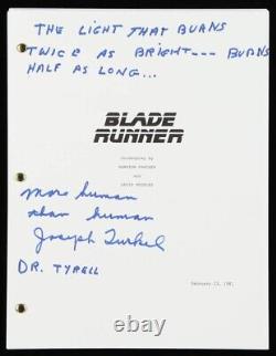 Joe Turkel Autographed Blade Runner Script ACOA Extensive Inscriptions