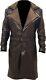 Men's Blade Runner 2049 Ryan Gosling Faux Fur Lapel Collar Trench Leather Coat