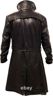Men's Blade Runner 2049 Ryan Gosling Faux Fur Lapel Collar Trench Leather Coat