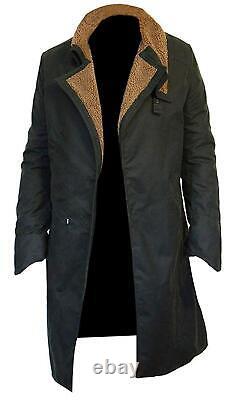 Mens Blade Runner 2049 Ryan Gosling Long Black Coat Officer K Trench Coat Jacket