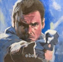 ORIGINAL painting Harrison Ford as DECKARD from Blade Runner by Jeff Y Amano