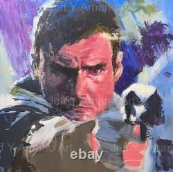 ORIGINAL painting Harrison Ford as DECKARD from Blade Runner by Jeff Y Amano