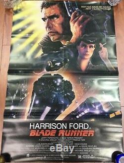 Original 1982 Blade Runner Harrison Ford Movie Poster 27x40