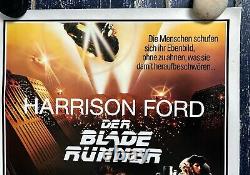 Original Vintage 1982 Blade Runner Movie Poster Linen Backed Archival German Art