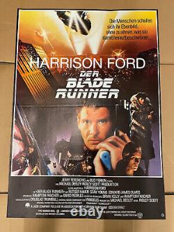 Original Vintage Blade Runner German One Sheet Movie Poster 33 x 23 Folded