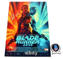 RYAN GOSLING SIGNED'BLADE RUNNER 2049' 12x18 MOVIE FILM POSTER BECKETT COA BAS