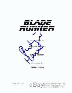 Rutger Hauer signed Blade Runner FULL SCRIPT AFTAL & UACC FULL Signing Details