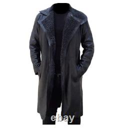 Ryan Gosling Officer k Blade Runner 2049 Long Trench Leather Coat with Fur