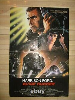 Vintage 1982 Original Movie Poster Blade Runner NM, Folded Harrison Ford